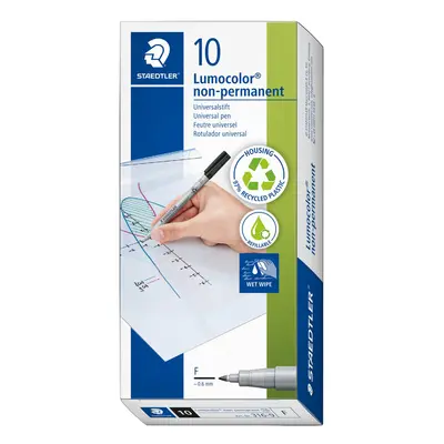 Staedtler Lumograph Non-Permanent Wet Erase Marker Pens Fine Tip Refi