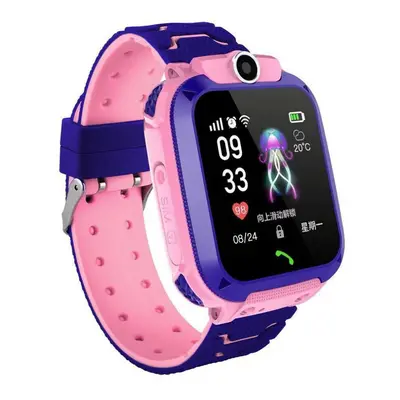 (pink waterproof) Q12 Kids Smart Watch IP67 Waterproof Outdoor Sports Children Phone Watch