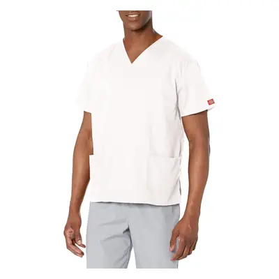 Dickies Women's EDS Signature Scrubs Missy Fit V-Neck Top White