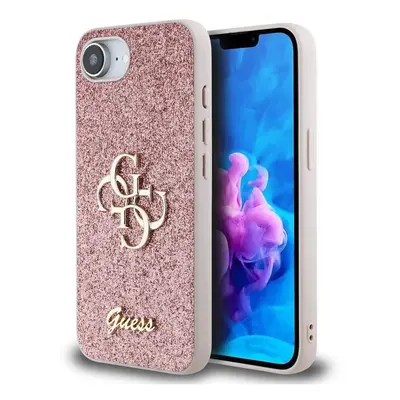 Guess PU Fixed Glitter 4G Metal Logo Case for iPhone 16e 6.1" Pink - GUHCPSE4HG4SGP