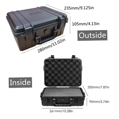 (280x240x100mm) Waterproof Hard Carry Case Bag Tool Box with Sponge Storage Box Safety Protector