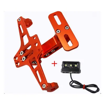 (Orange) Motorcycle Universal Adjustable Rear Tail Tidy License Plate Holder Bracket