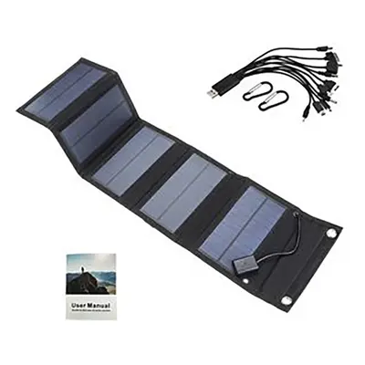 (Black) 5v 600w Foldable Solar Panel Mobile Phone Charger Solar Panel Usb Mobile Power Supply Us