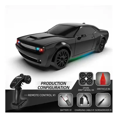 (FQD10 Black) FQD10 1/20 Challenger Remote Control Car Fully Proportional 4WD Gyroscope Drift Ca