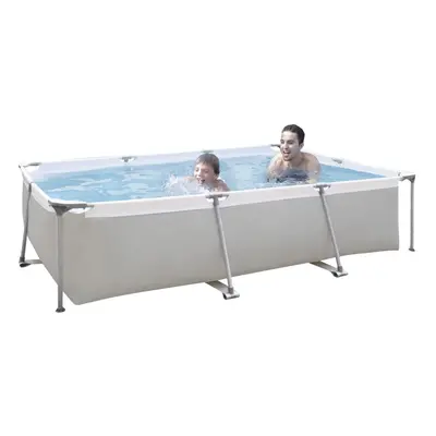 10 Feet Rectangular Large Frame Above Ground Swimming Pool - Grey