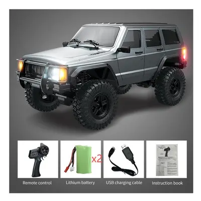 (Grey-2Battery) C8809 1:18 Full Scale RC Simulation Jeep Model 2.4G 4WD RC Car Motor Climbing Of