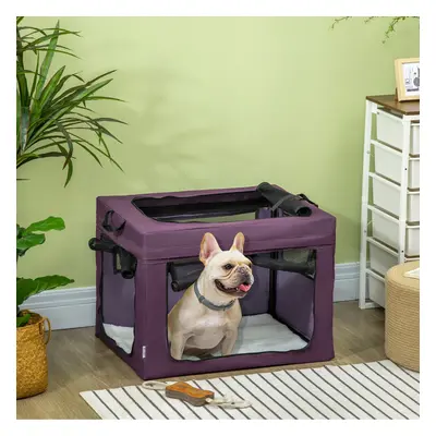 PawHut 69cm Pet Carrier w/ Cushion, for Miniature, Small Dogs - Purple