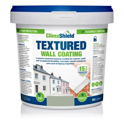 (10 Litres, Natural Olive) Smartseal Wall Coating Textured, Waterproof years, Brickwork, Stone, 