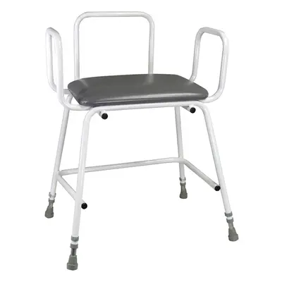 Bariatric Perching Stool with Arms - Adjustble Height - 254kg Weight Limit