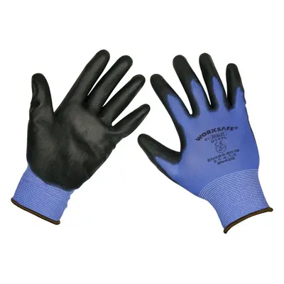 12 PAIRS - LARGE Lightweight Precision Grip Gloves - Elasticated Wrist