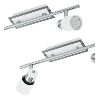 2 PACK Wall Spot Light Colour Chrome Plated White Steel GU10 2x5W Included