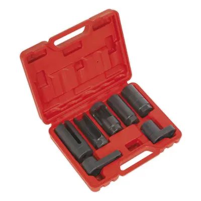 7 Piece Oxygen Sensor Socket Set - 3/8" & 1/2" Sq Drive - Windows & Slot Sockets