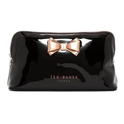 Womens Curved Bow Large Wash Bag Cosmetics Bag 'Abbie' Black