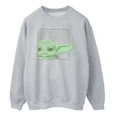 (M, Sports Grey) Star Wars Mens The Mandalorian Grogu Box Sweatshirt