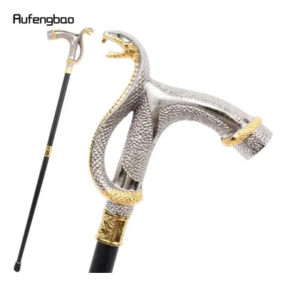 (as the picture) White Golden Cobra Head Fashion Walking Stick Decorative Walking Stick Cospaly 