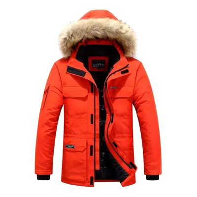 (red, 4XL) Cotton-padded Jacket Men&apos;s Autumn And Winter Thickened Cotton-padded Jacket Mid-