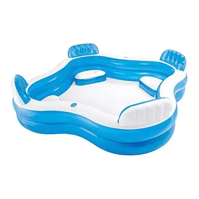 Intex 12-56475NP Swim Center Family Lounge Inflatable Pool, 90" X 90" X 26", for Ages 3+