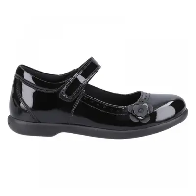 (2 (Children's), Black) Bethany Patent Junior Black Girls Rip-Tape School Shoes