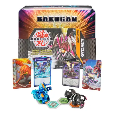 BAKUGAN Baku-Tin Metal Storage Box with Exclusive Darkus Sectanoid and Another Surprise Ball