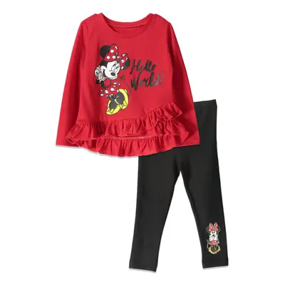 Disney Minnie Mouse Toddler Girls Crossover T-Shirt and Leggings Outfi