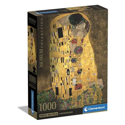 Clementoni - Museum Collection Klimt, The kiss-1000 Pieces-Puzzle, Entertainment for Adults-Made