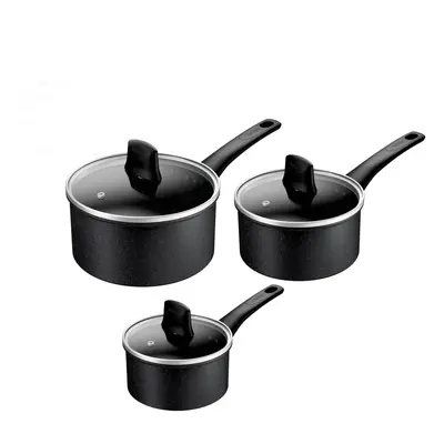 Tefal Titanium Stone Induction Non-Stick 3pc Set: Saucepan 16/18/20cm + Matching lids