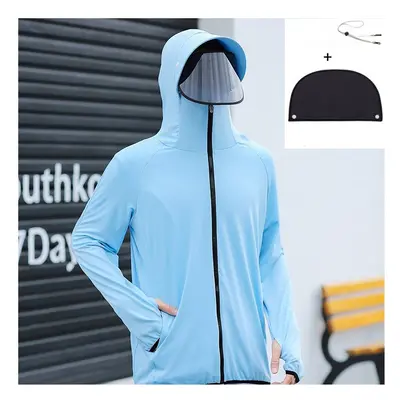 (L(50-65kg), 3) Professional Fishing Hoodie With Mask Anti-UV Sunscreen Sun Protection Clothes F