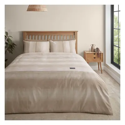 Catherine Lansfield Denim King Duvet Cover Set with Pillowcases Natural