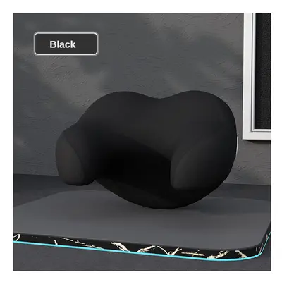 (Black) PC Car U-shaped Headrest Neck Pillow Memory Foam Cushion Cloth Cover