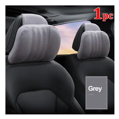 (Grey) Car Headrest Maybach S-Class Ultra Soft Pillow Suede Fabric Comfortable