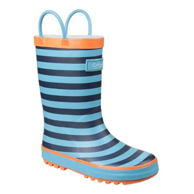 (8 UK Junior, Blue) Cotswold Childrens/Kids Captain Striped Wellington Boots