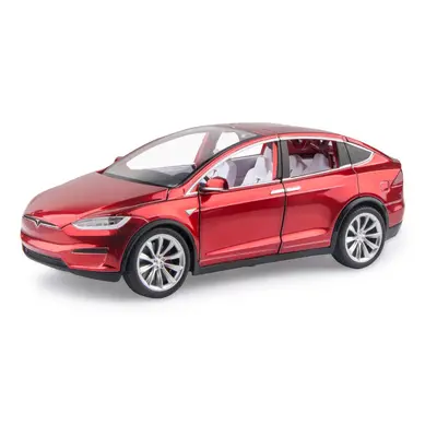 (Red NO X) 1:20 Tesla Model X Alloy Car Model Diecast Metal Toy Modified Vehicles Car Model Simu