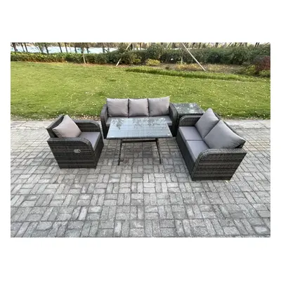 Fimous Seater Outdoor Rattan Garden Furniture Set Patio Lounge Sofa Set with Dining Table Side T