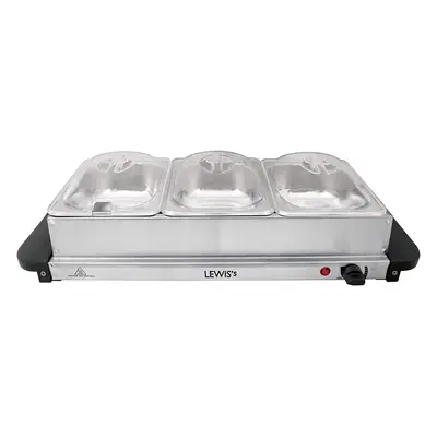 LEWIS'S Large Electric Buffet Server - Hotplate Food Warmer - Removable Sections with Adjustable