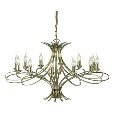 Eaves Hanging Ceiling Pendant Chandelier Lamp Brushed Brass Curved Arm Light