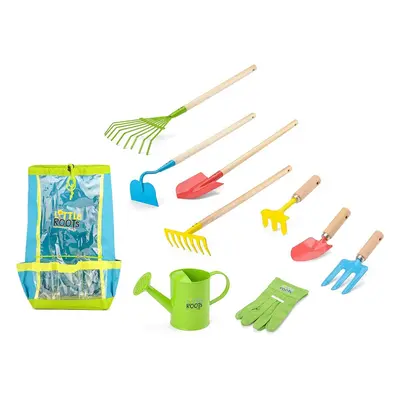 Little Roots Gardening Tool Backpack with Lawn Rake and Gardening Gloves For Ages and Above