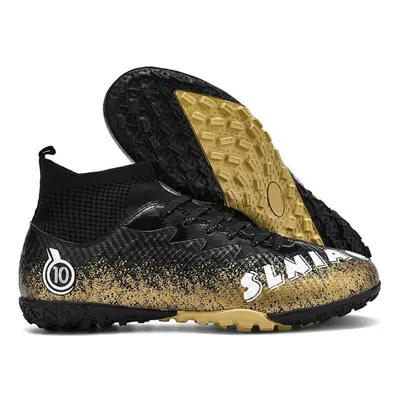 (black,gold, 43) Unisex Soccer Shoes Outdoor/indoor Boys Girls Football Boot Professional Futsal