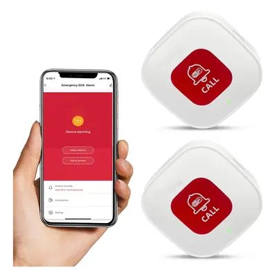 (2 Buttons) WiFi Smart SOS Call Button, Wireless Panic Button, Personal Alarm for Elderly Senior