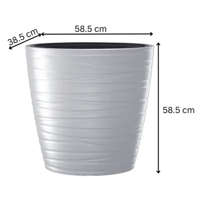 (White, L) Flower Pots Maze Style Garden Patio 56L-75L