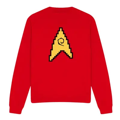 (S, Red) Star Trek Unisex Adult Engineering 8-Bit Sweatshirt