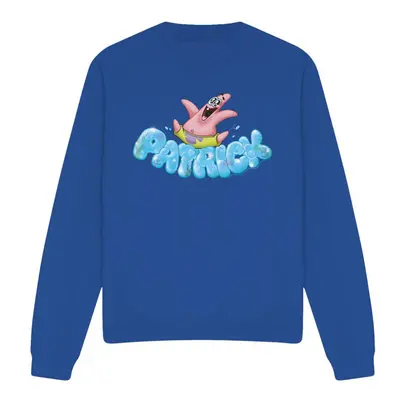 (XL, Royal Blue) SpongeBob SquarePants Unisex Adult Happy Go Lucky Patrick Star Sweatshirt