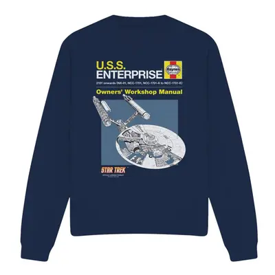 (XL, Navy) Star Trek Unisex Adult Enterprise Manual Sweatshirt