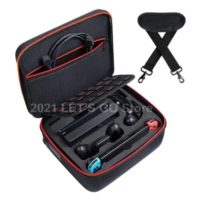 (Big Bag) New Nintend Switch Hard Shell Travel Carry Case Storage Bag Games Slots Shoulder Strap