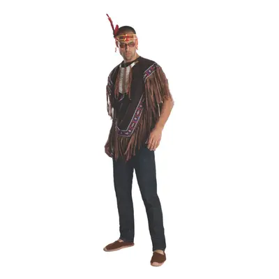 Rubies costumes Heroes and Hombres Mens Native American Poncho adult sized costumes Brown Standa