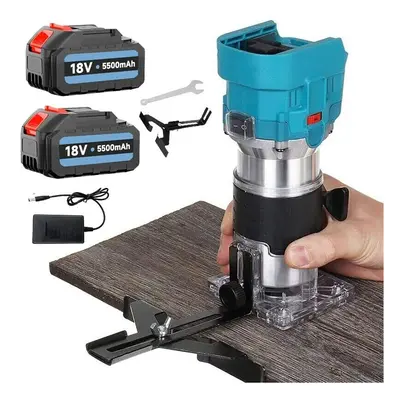 Brushless Cordless Electric Trimmer Router Laminate+2x 5.5A Battery-Makita Compatible