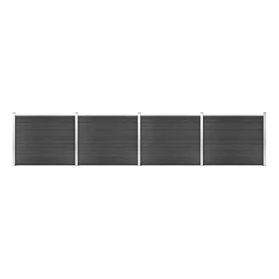 Fence Panel Set WPC 699x146 cm Grey