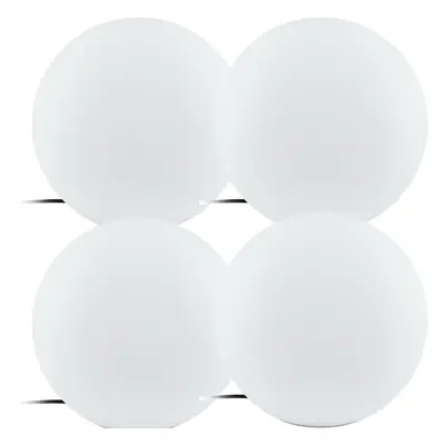 4 PACK IP65 Outdoor Garden Ball Light White Plastic 1x 40W E27 390mm Globe