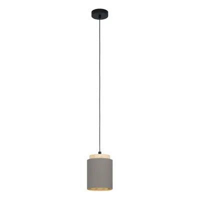 Pendant Light Colour Black Brown Shade Cappuccino Fabric Bulb E27 1x40W