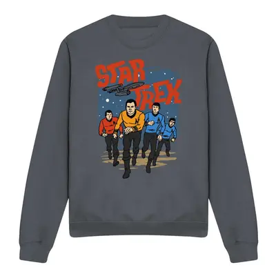 (XL, Charcoal) Star Trek Unisex Adult Run Forward Sweatshirt