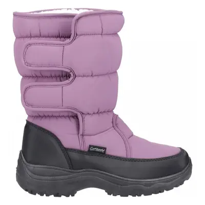 (5 (Adults'), Purple) Welland Black Ladies Riptape Snow Boots